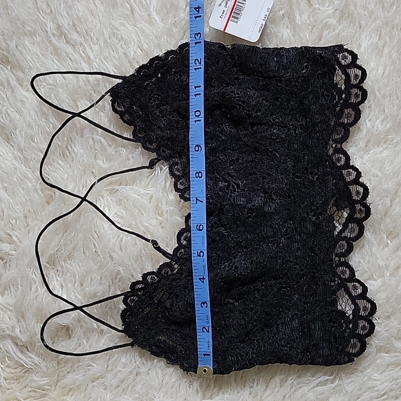 NEW! Free People Intimately Fp Celine Longline Lace Bralette Black - Picture 5 of 9
